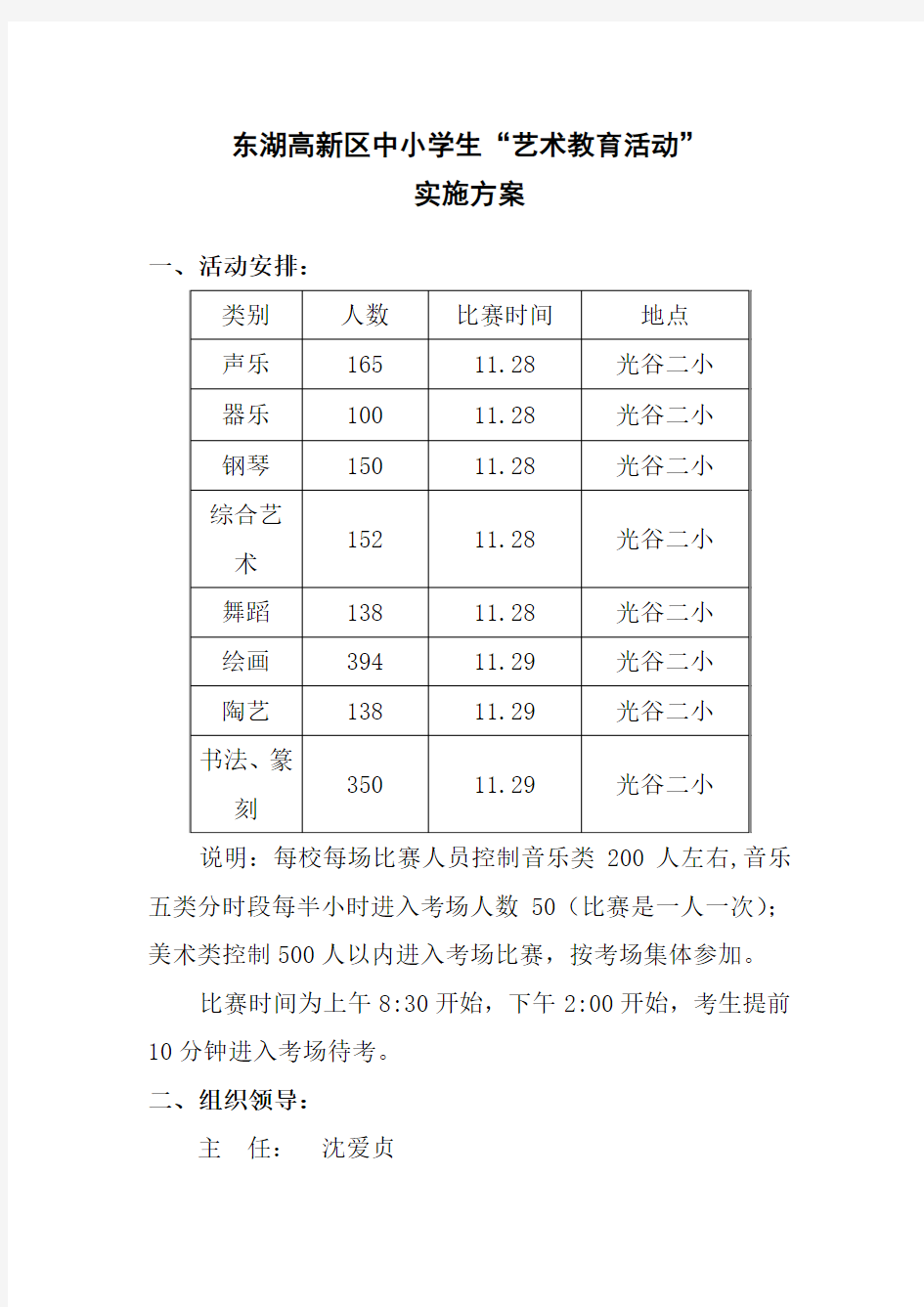 2015区艺术小人才比赛活动方案