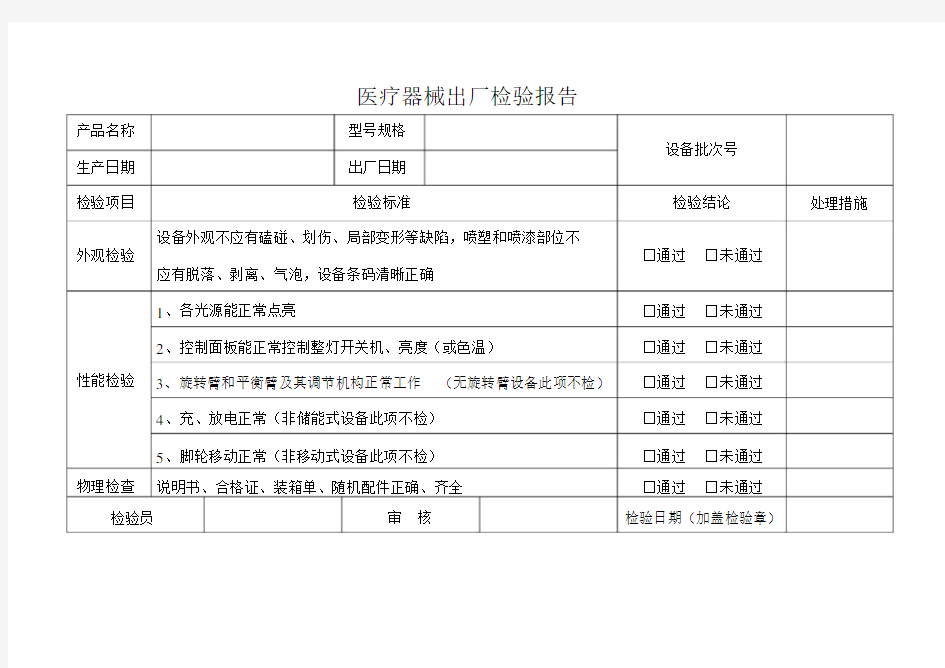 医疗器械出厂检验报告.docx