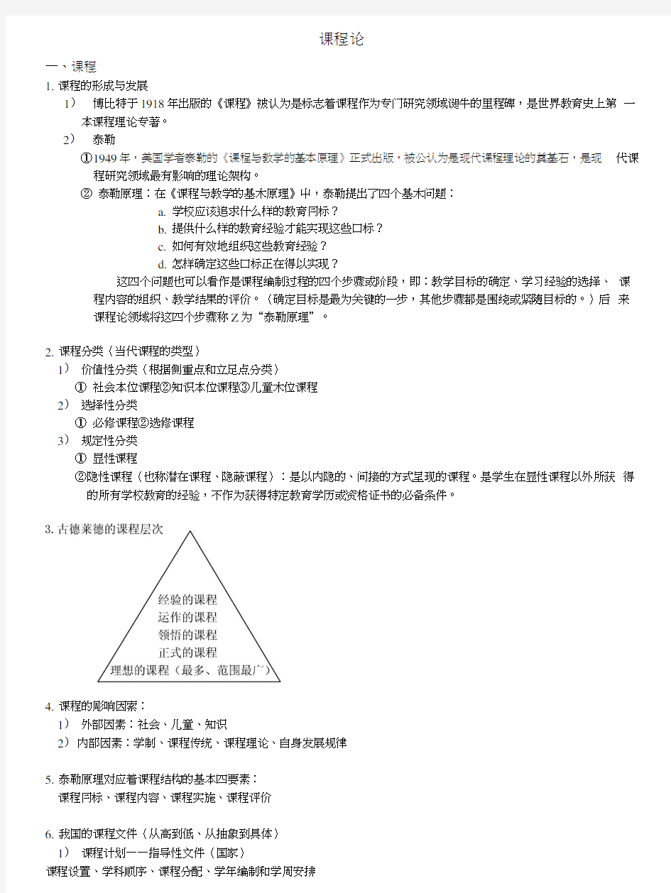 课程与教学论复习资料.docx