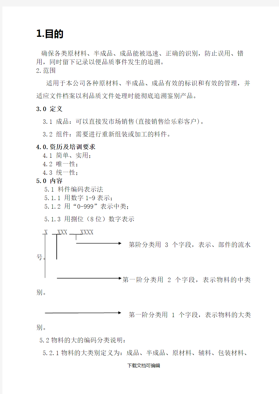 ERP物料编码规则(自行编写)