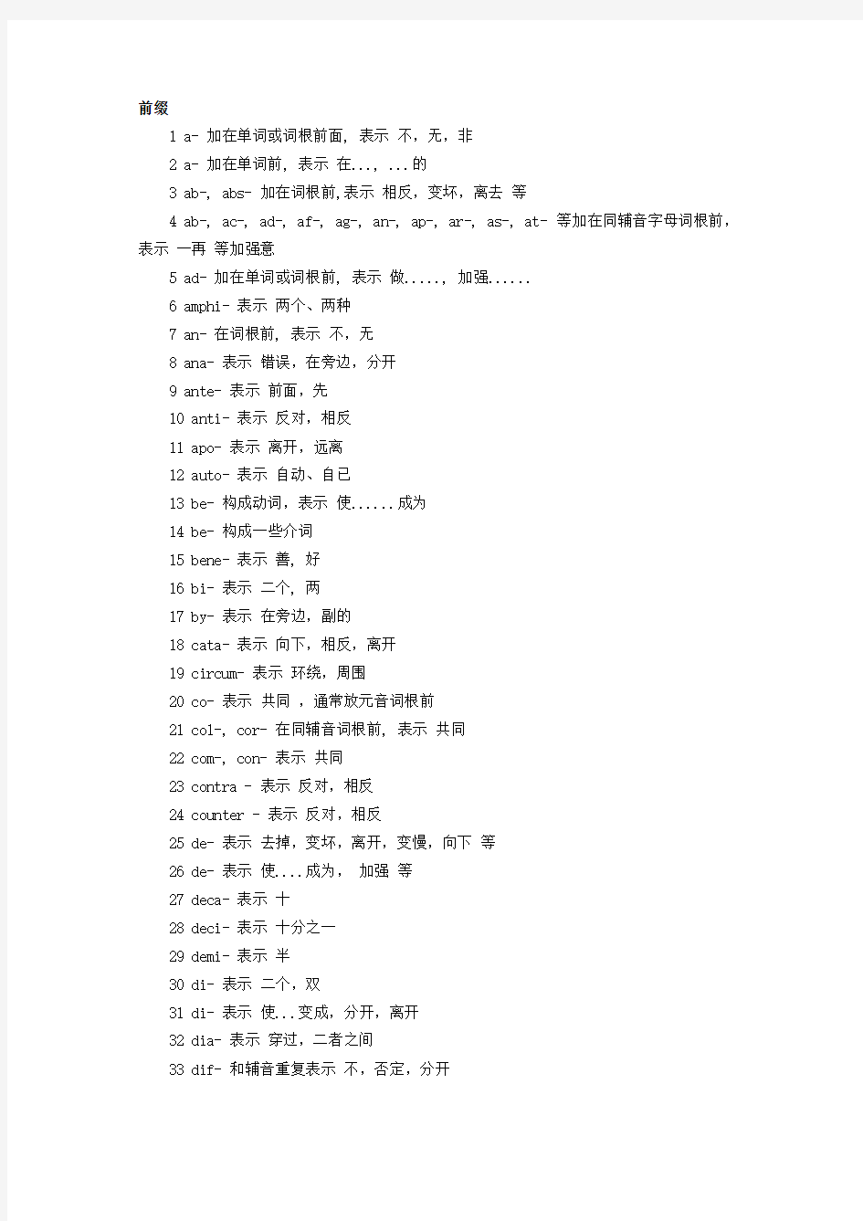 英语单词最常用的328个前缀后缀(超全面)