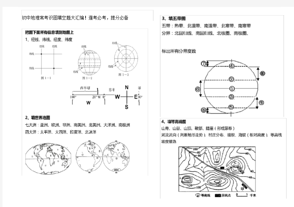 初中地理常考识图填空题大汇编!.doc