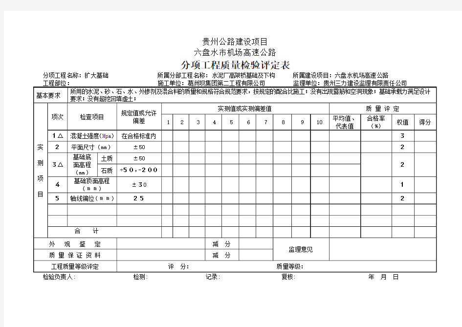 桥梁评定表