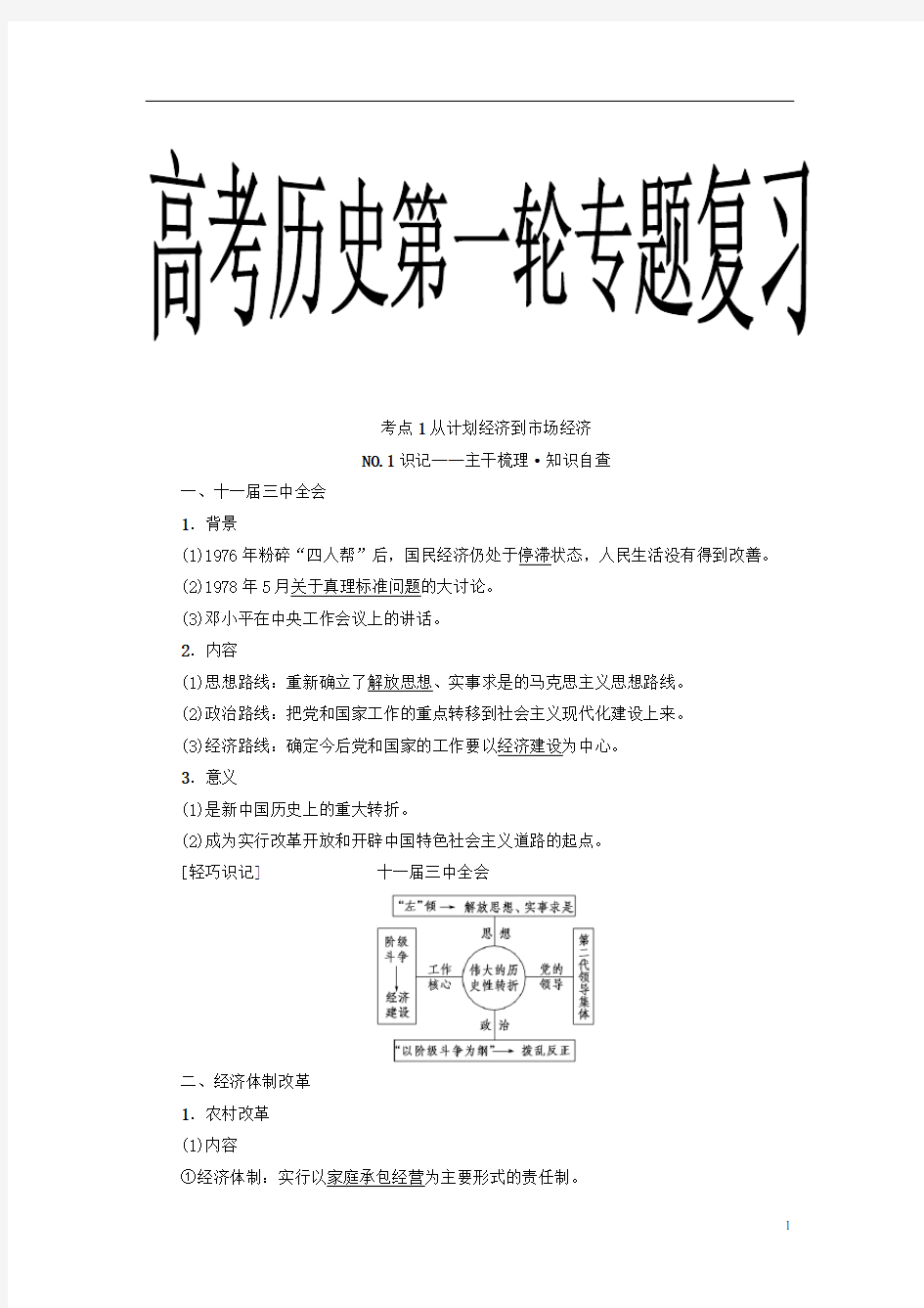 高考历史第一轮专题复习