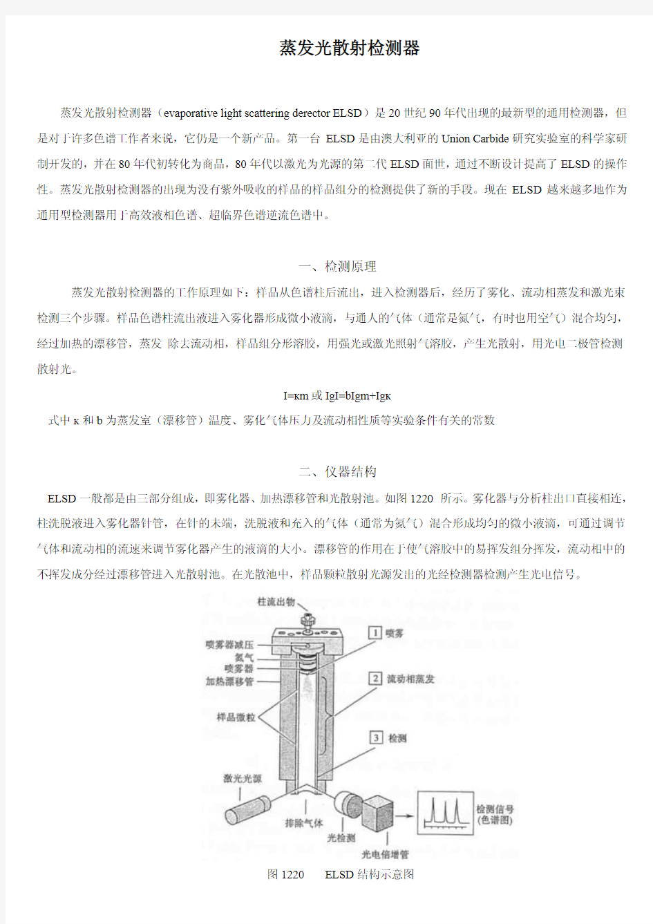 蒸发光散射检测器