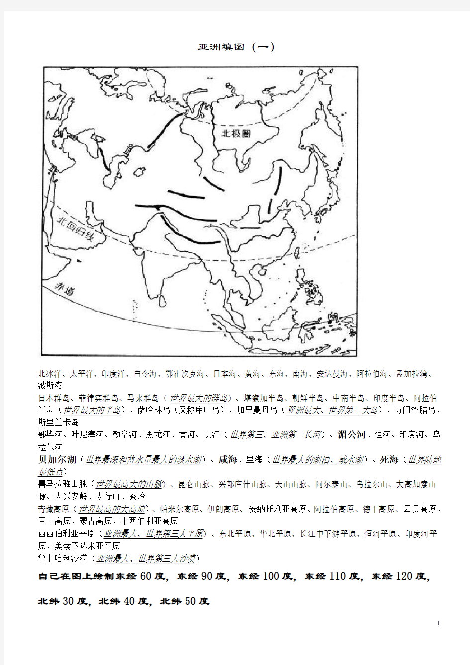 世界区域地理地图填充图