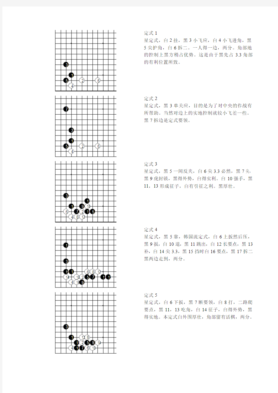 围棋常用定式 星定式 第一集 1-20