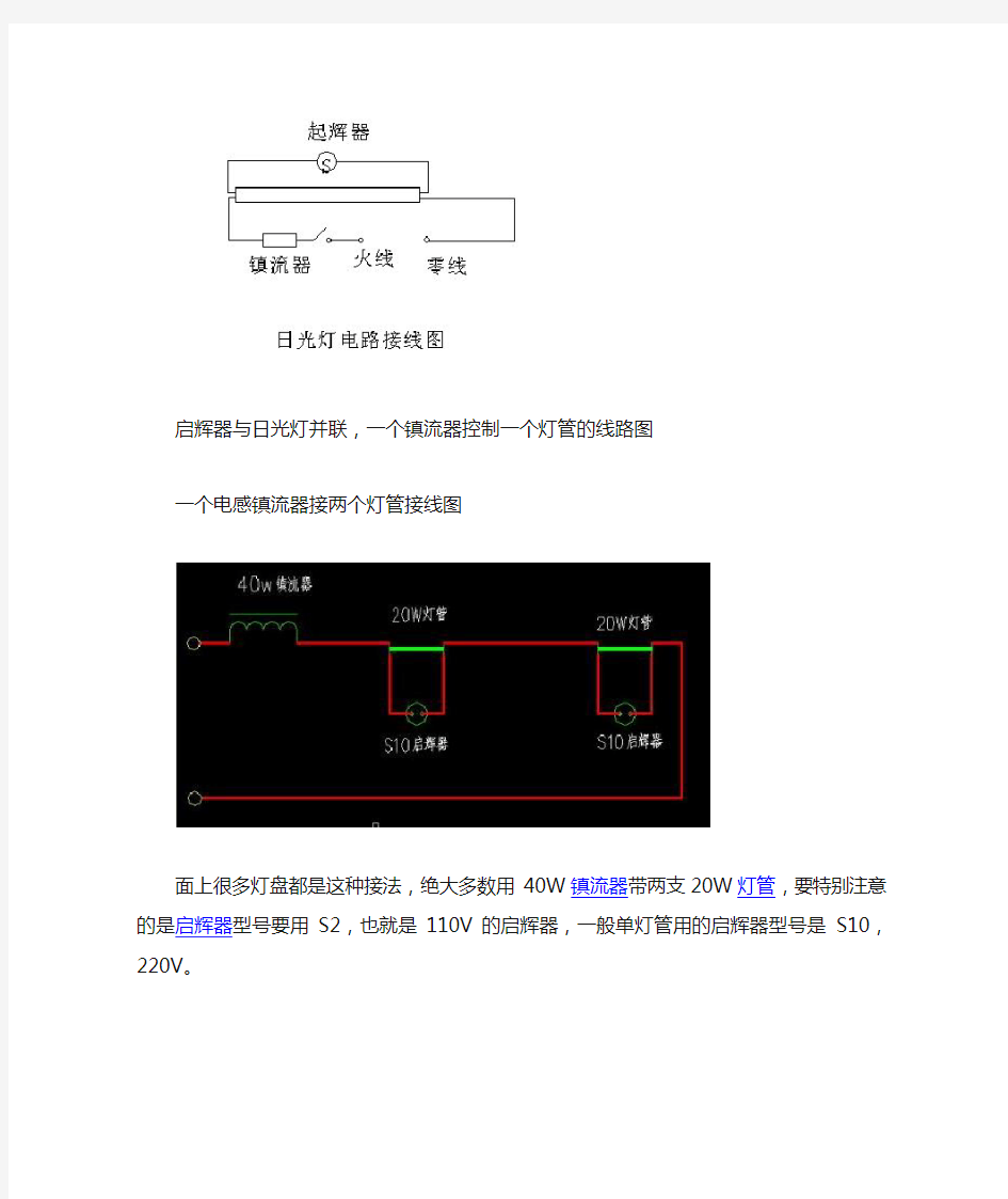 家用日光灯的接线图