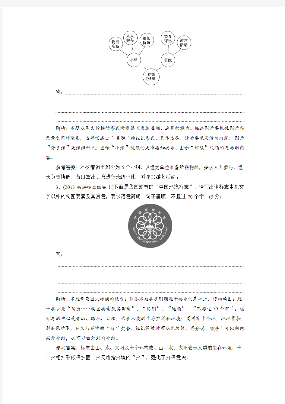 专题七 图文转换 表文转换