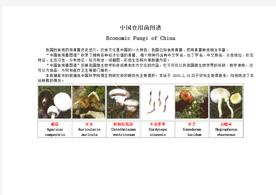中国食用菌图谱