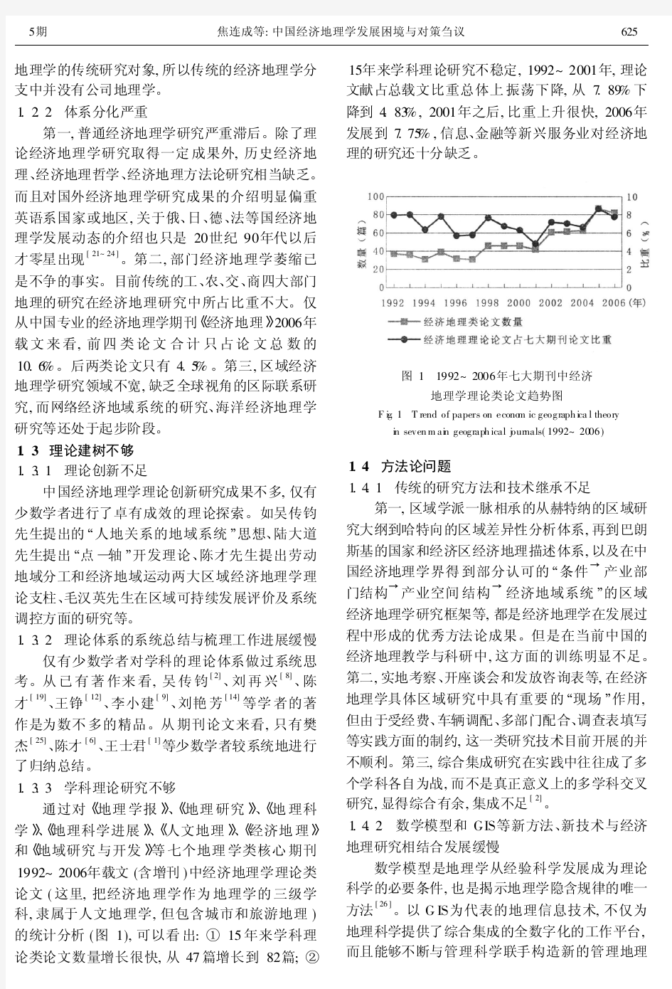 中国经济地理学发展困境与对策刍议(精)