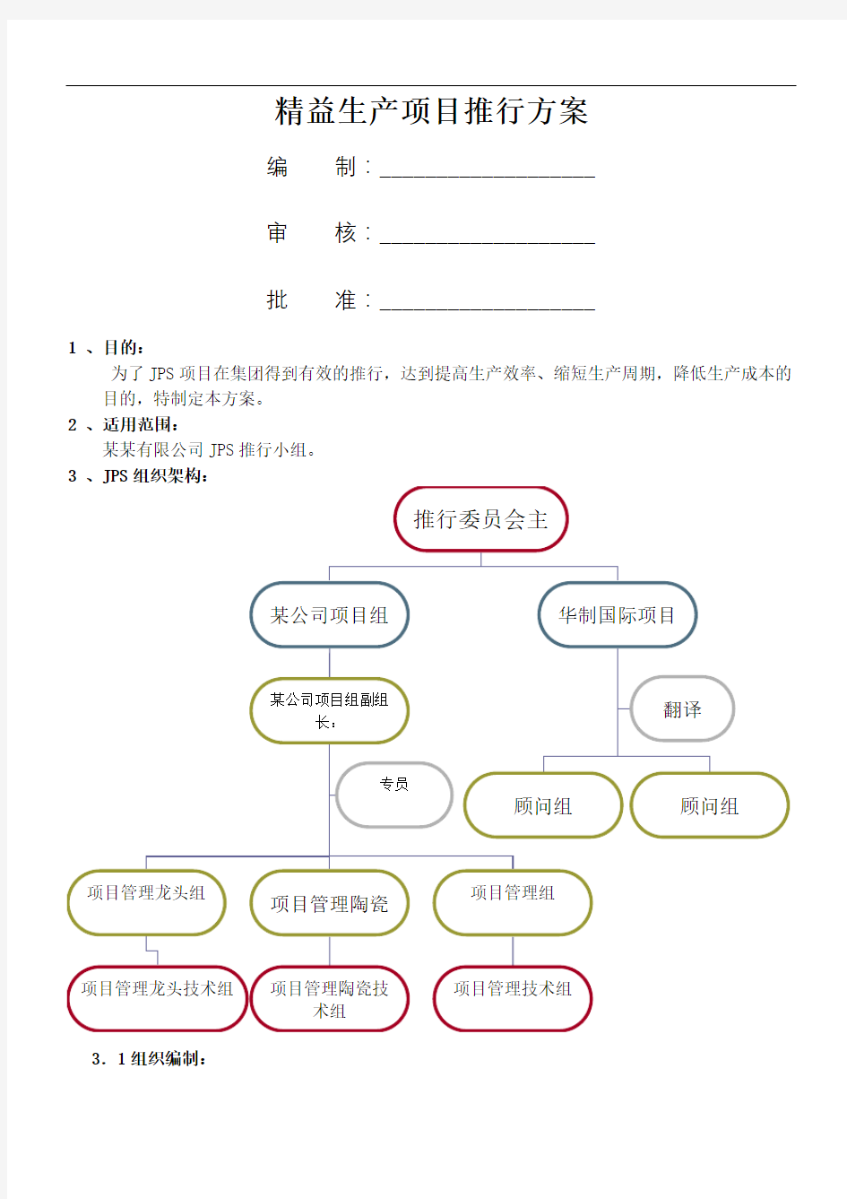 精益生产推行方案书