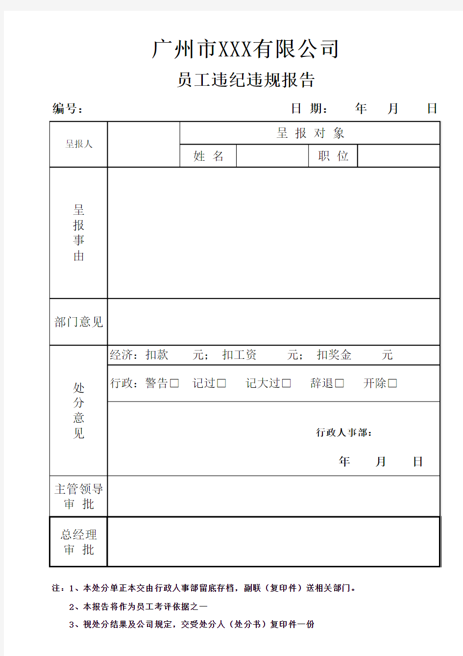 员工处分决定书1