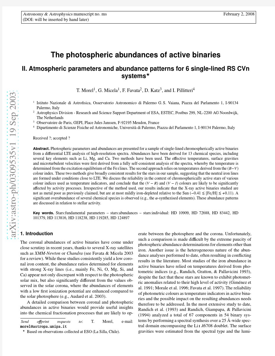 The photospheric abundances of active binaries II. Atmospheric parameters and abundance pat