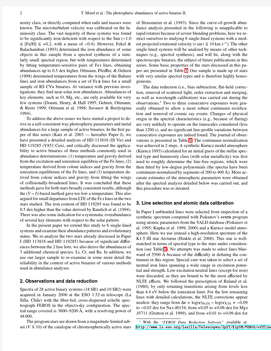 The photospheric abundances of active binaries II. Atmospheric parameters and abundance pat