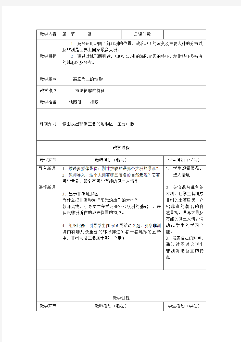 6.2 非洲 教案(湘教版七年级下册) (7)