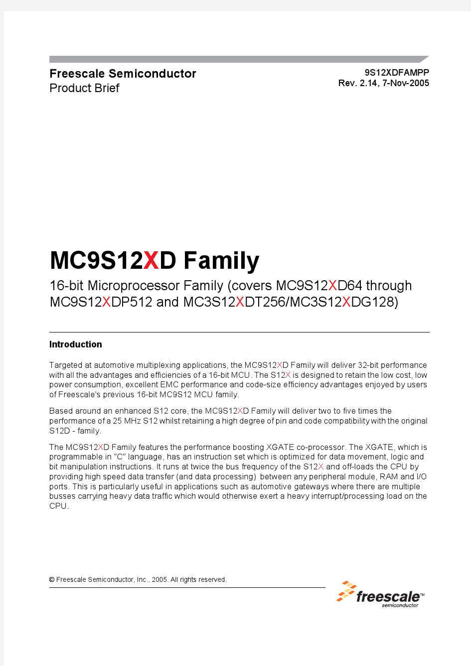 MC9S12XD256中文资料