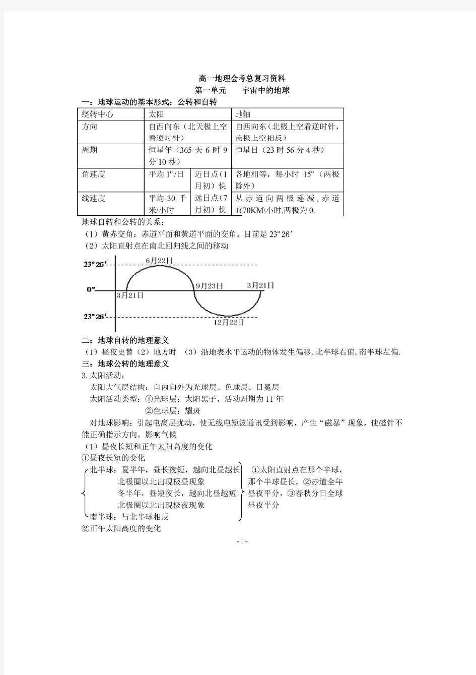 高中地理知识点总结(超全!!!!)