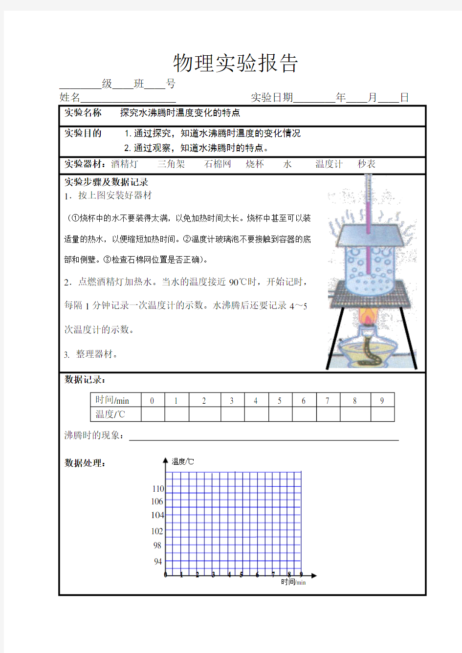 水的沸腾实验报告