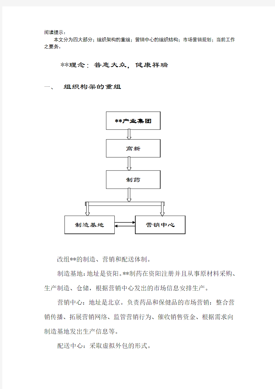 公司重组方案