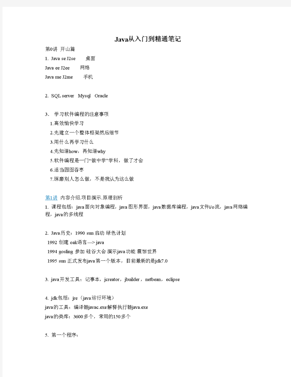 java从入门到精通(韩顺平视频)笔记整理