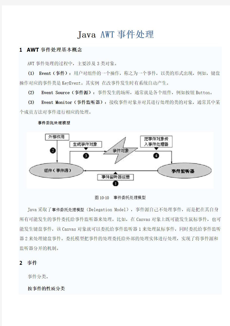 AWT事件处理