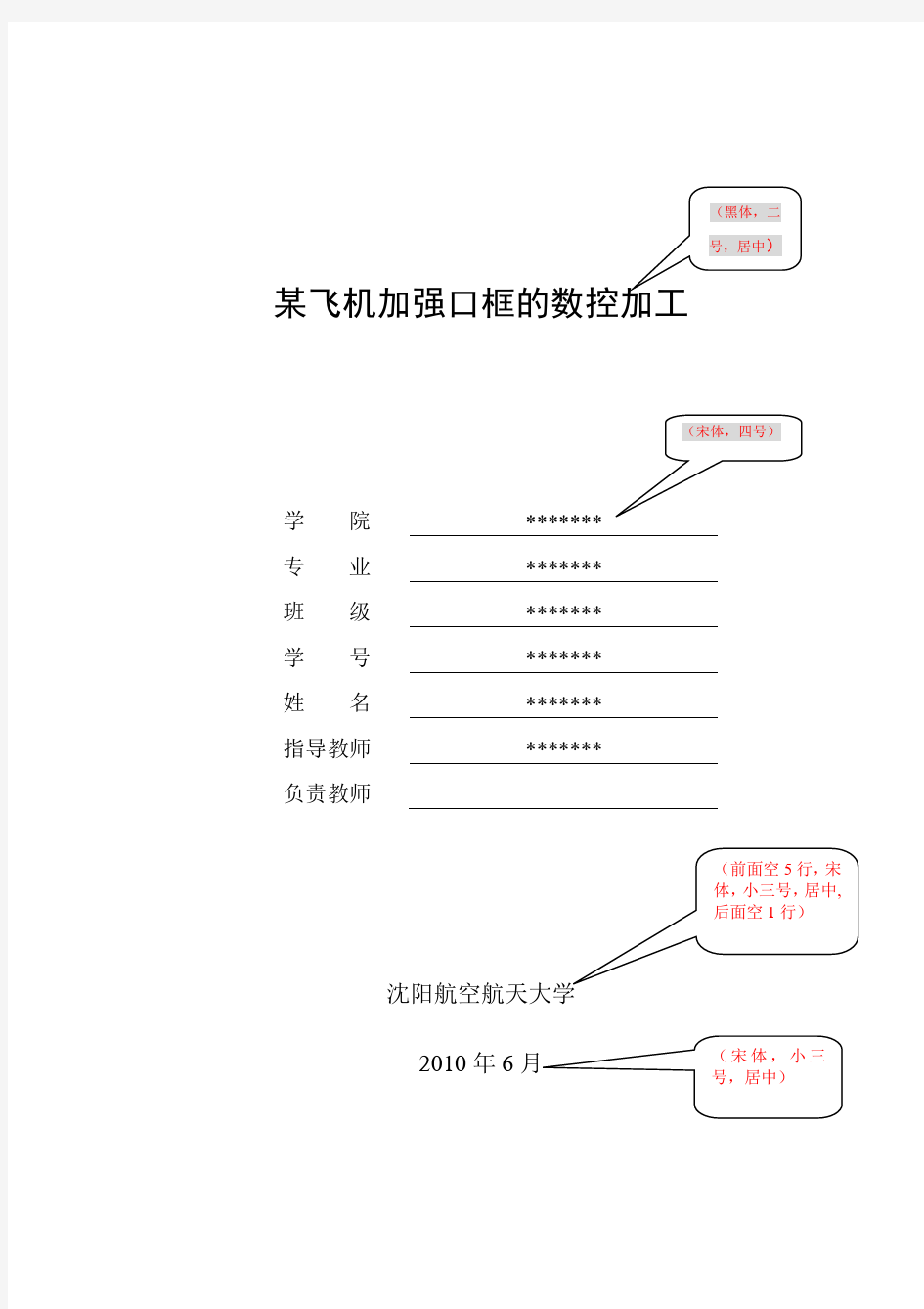 数控加工毕业设计说明书模板