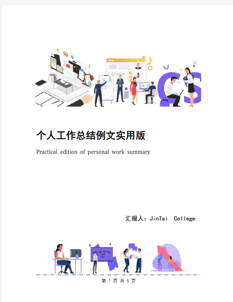 个人工作总结例文实用版