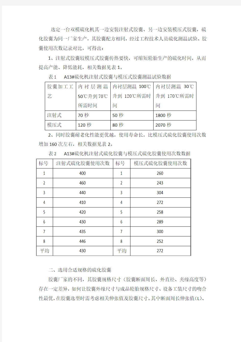 轮胎硫化胶囊寿命提升措施