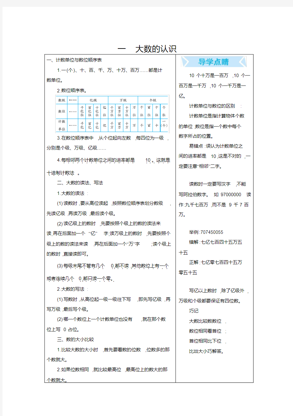 【培训机构课件】最新北京课改版小学数学四年级上册单元知识总结(全册)