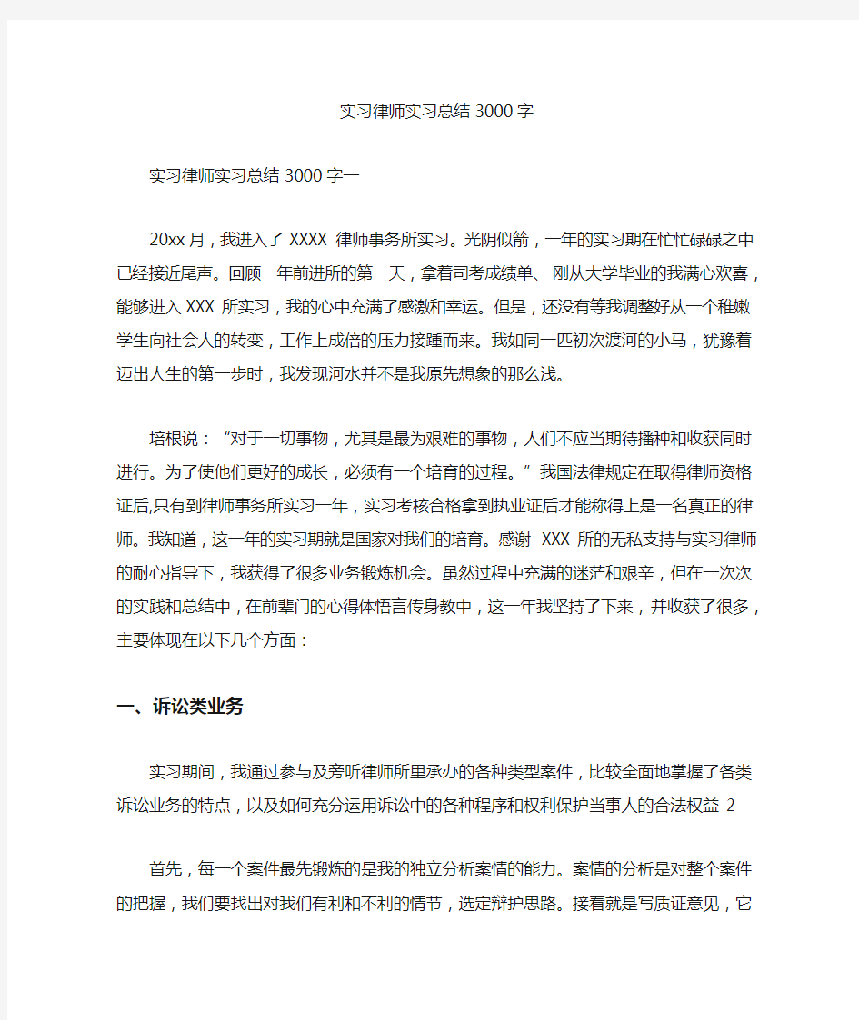 最新实习律师实习总结3000字