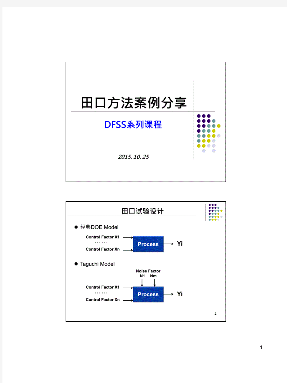 田口方法案例分享