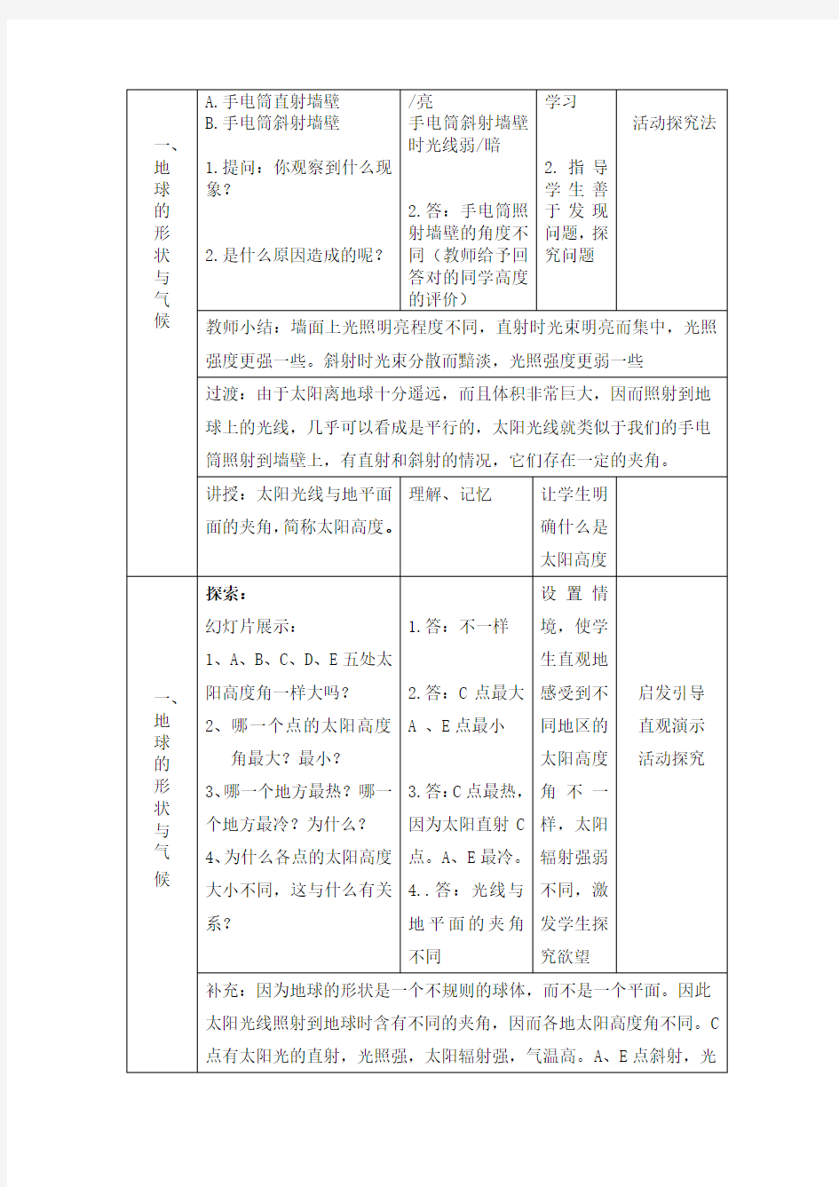 教学设计(影响气候的主要因素)