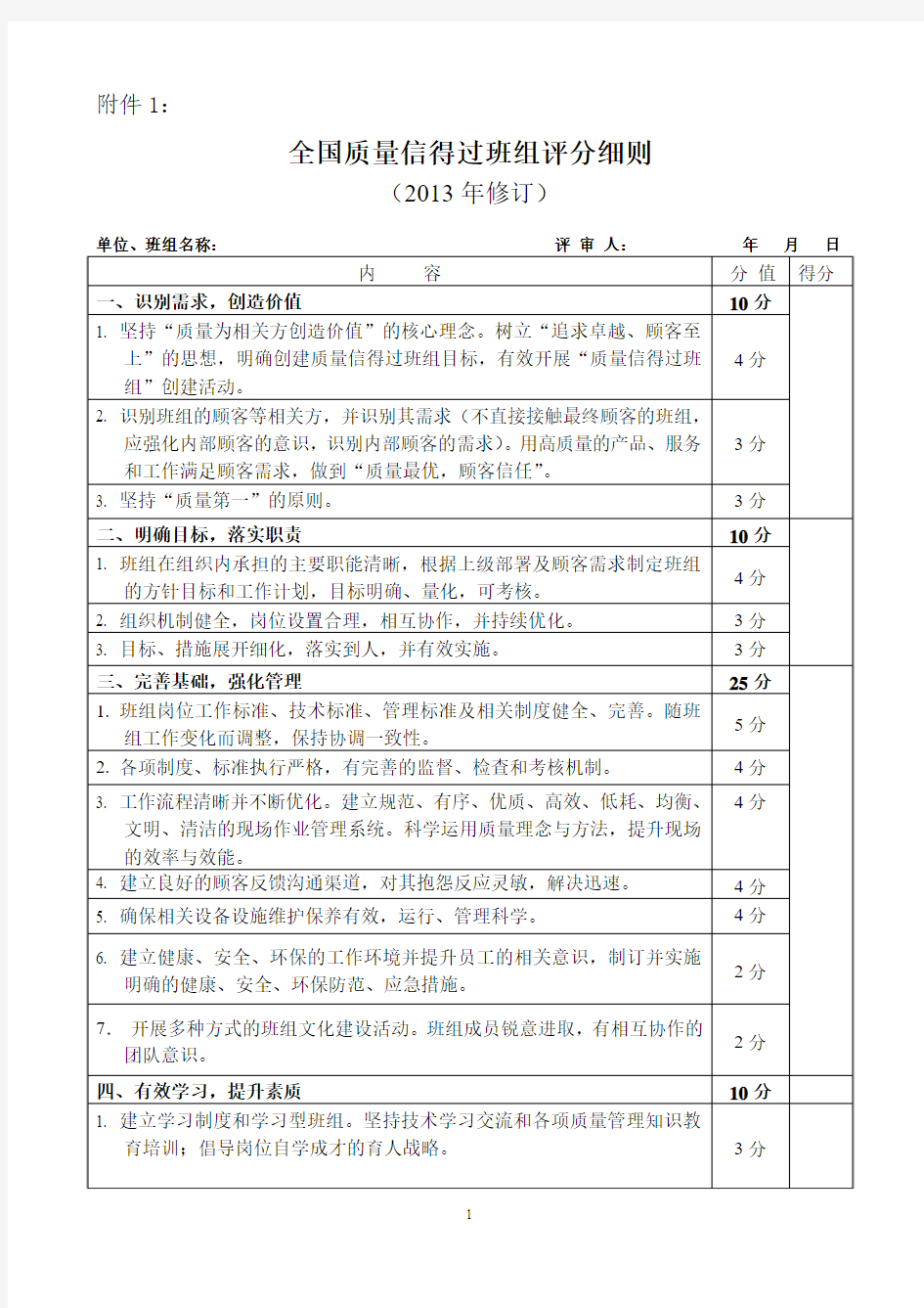 开展质量信得过班组活动实施指导意见