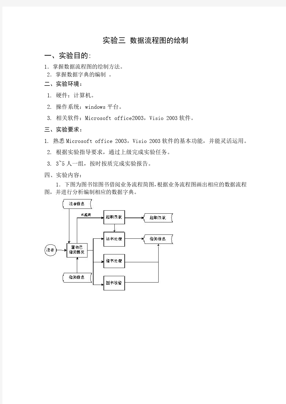 实验三 数据流程图的绘制