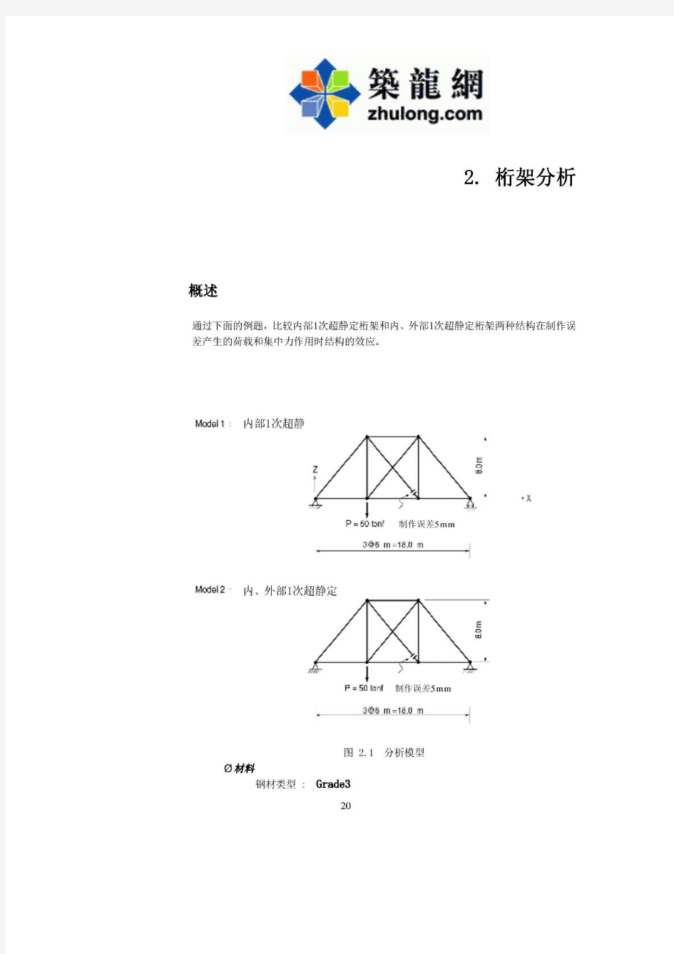 迈达斯软件实例教程之桁架分析