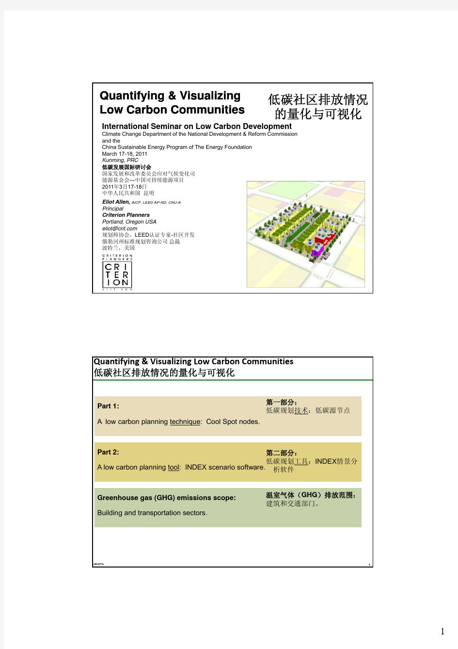 低碳社区排放情况的量化与可视化