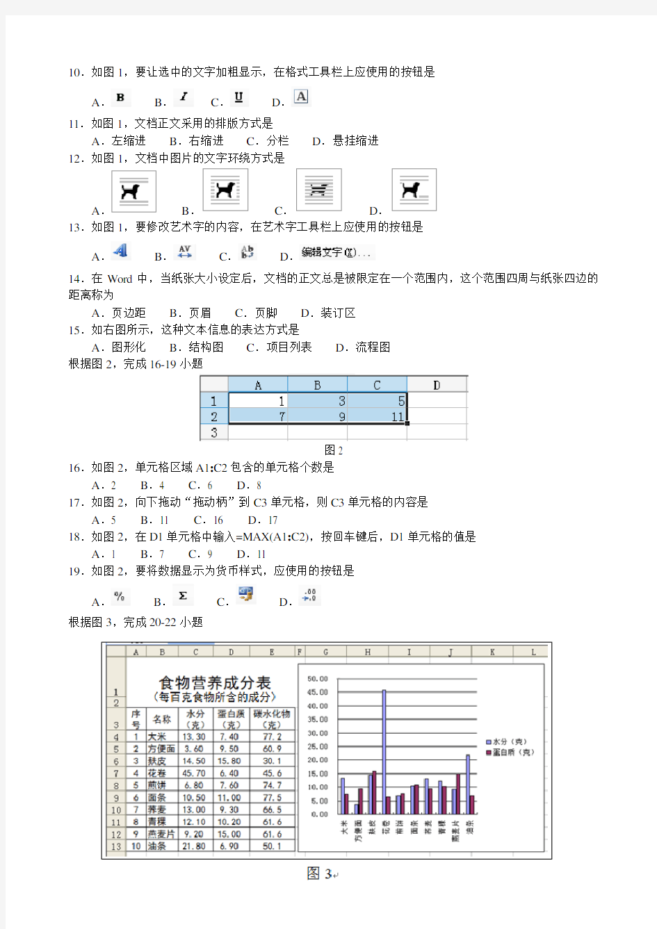 2015年广西壮族自治区普通高中学业水平考试试题