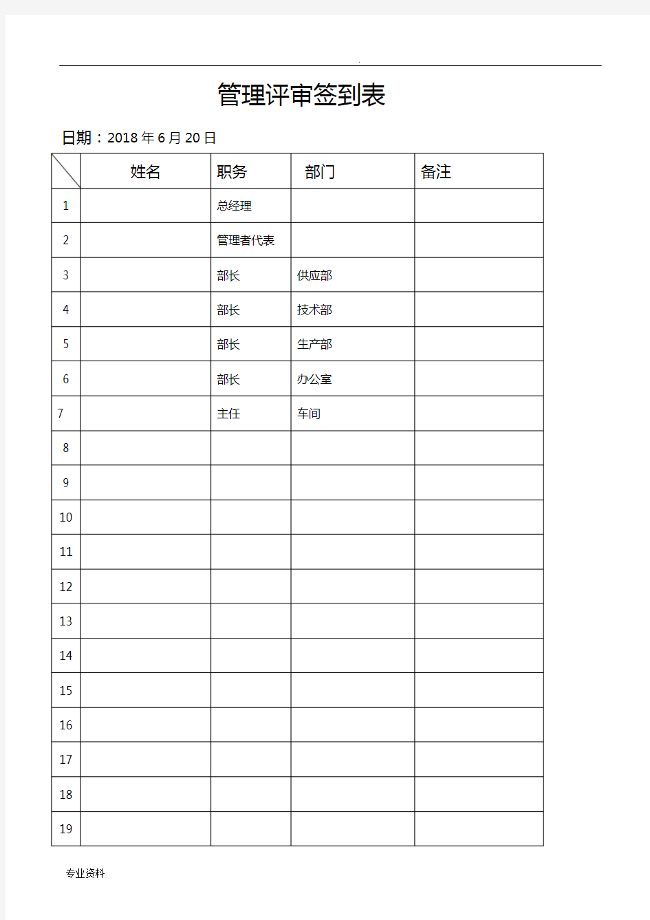 管理评审计划及方案