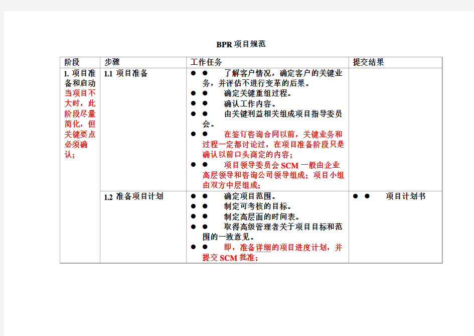 BPR项目规范(doc 9页)