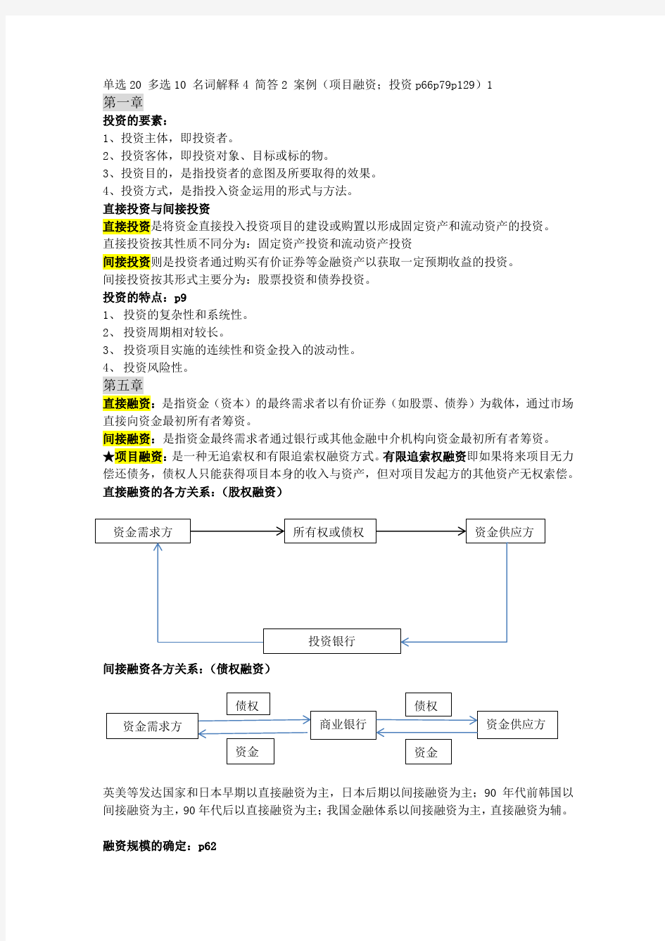 投资学复习资料