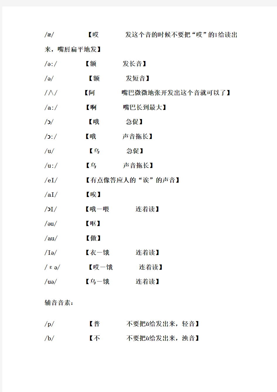 英语48个音标中文谐音读法大全.doc