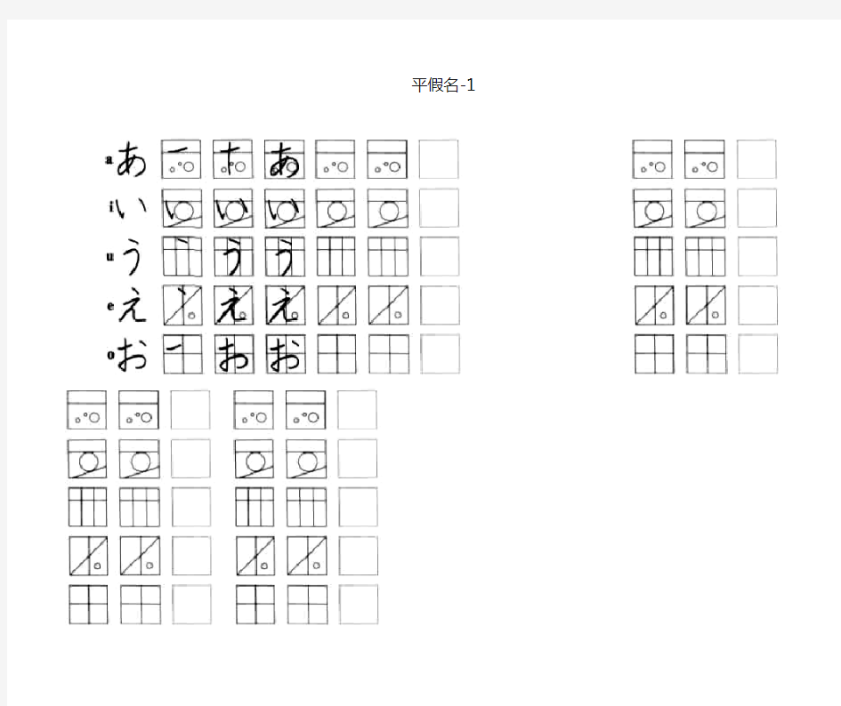 五十音图字帖(平假名+片假名)