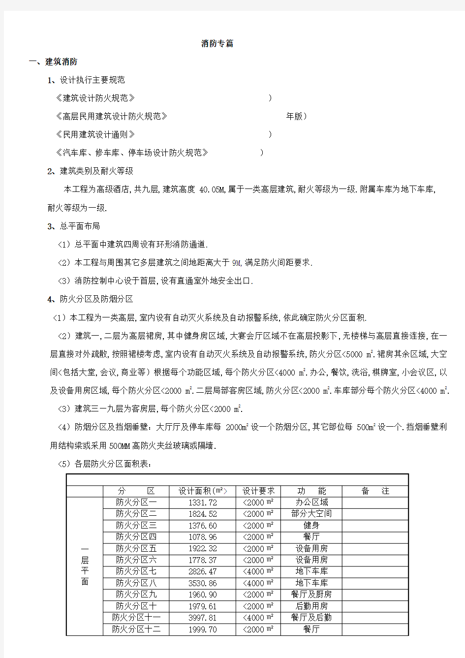 1、五星级酒店设计消防专篇