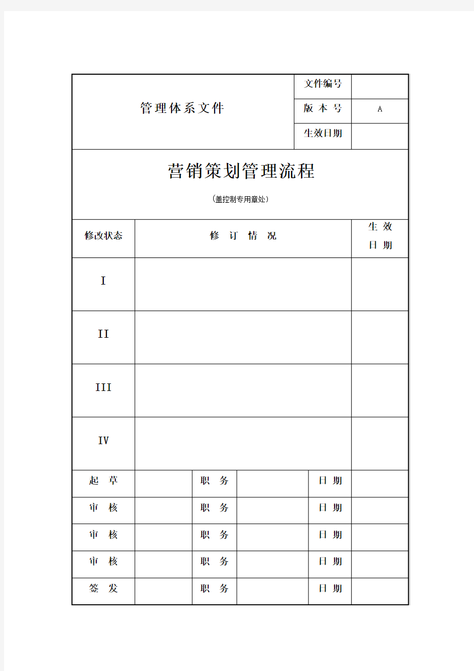 集团营销策划管理流程