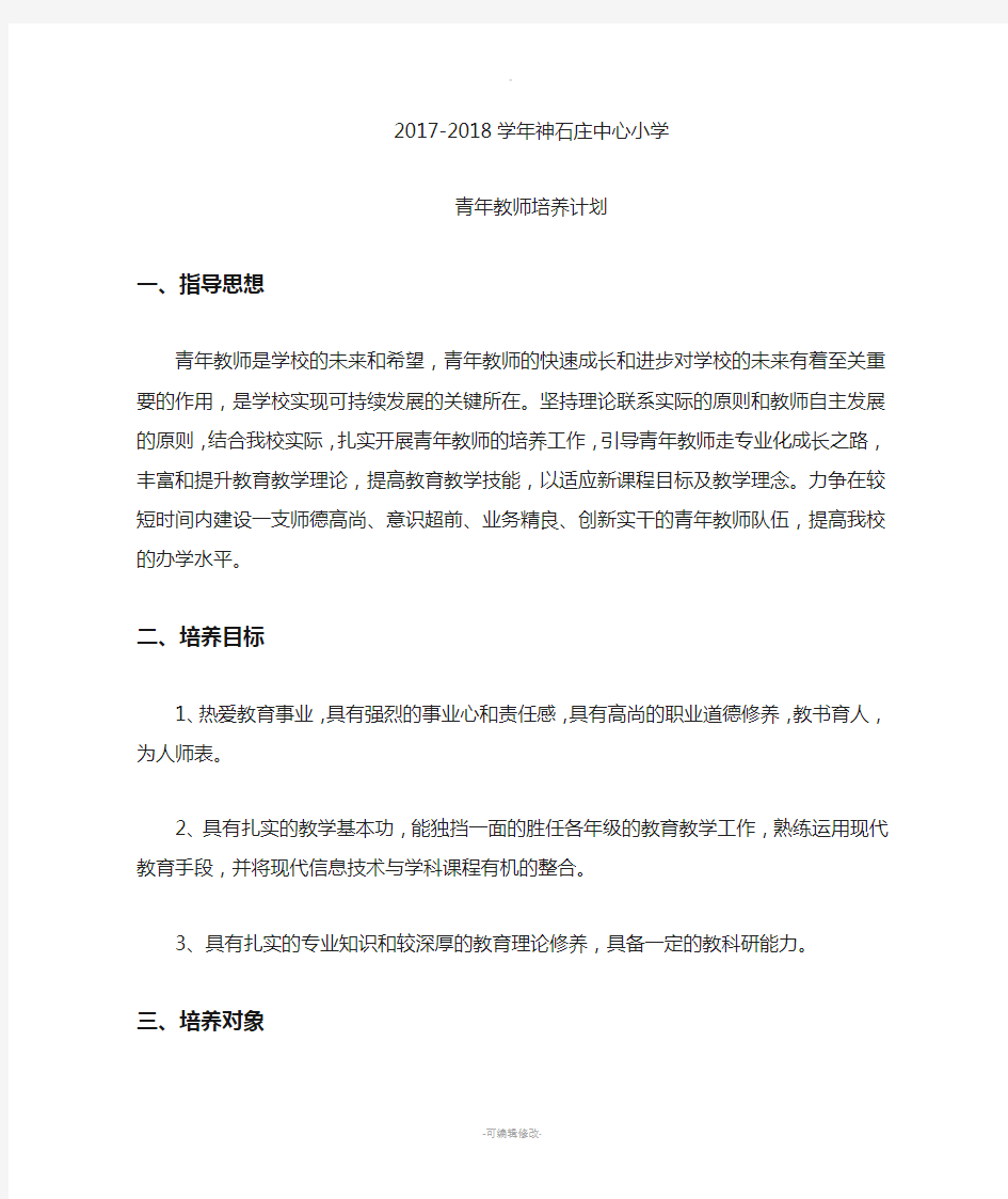 青年教师发展规划