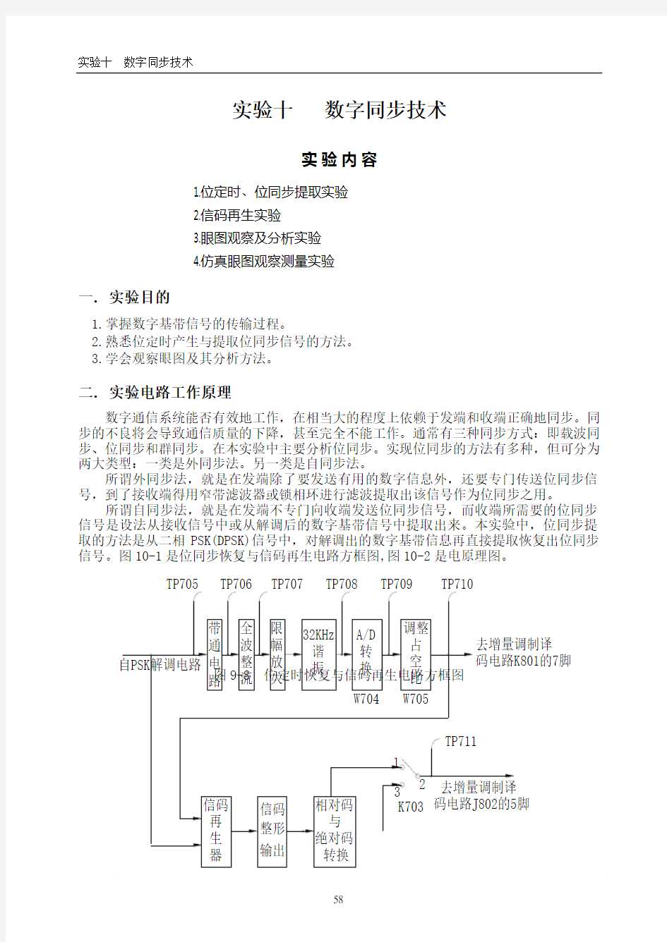 通信原理实验10 数字同步技术