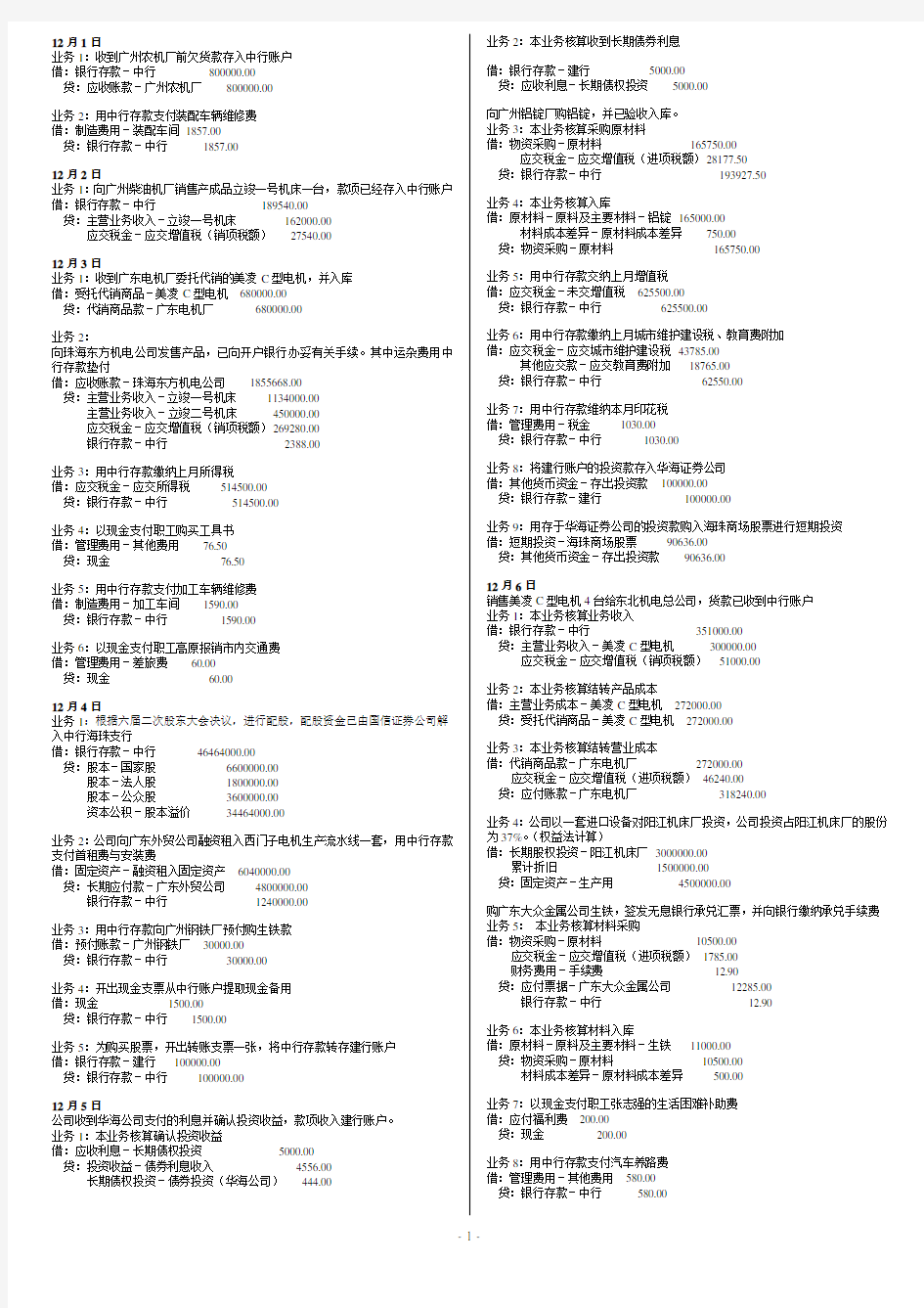 会计模拟实验室记账凭证