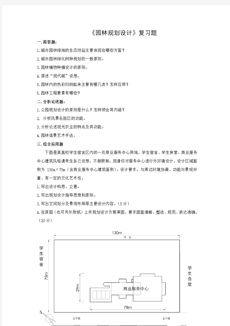 《园林规划设计》复习题