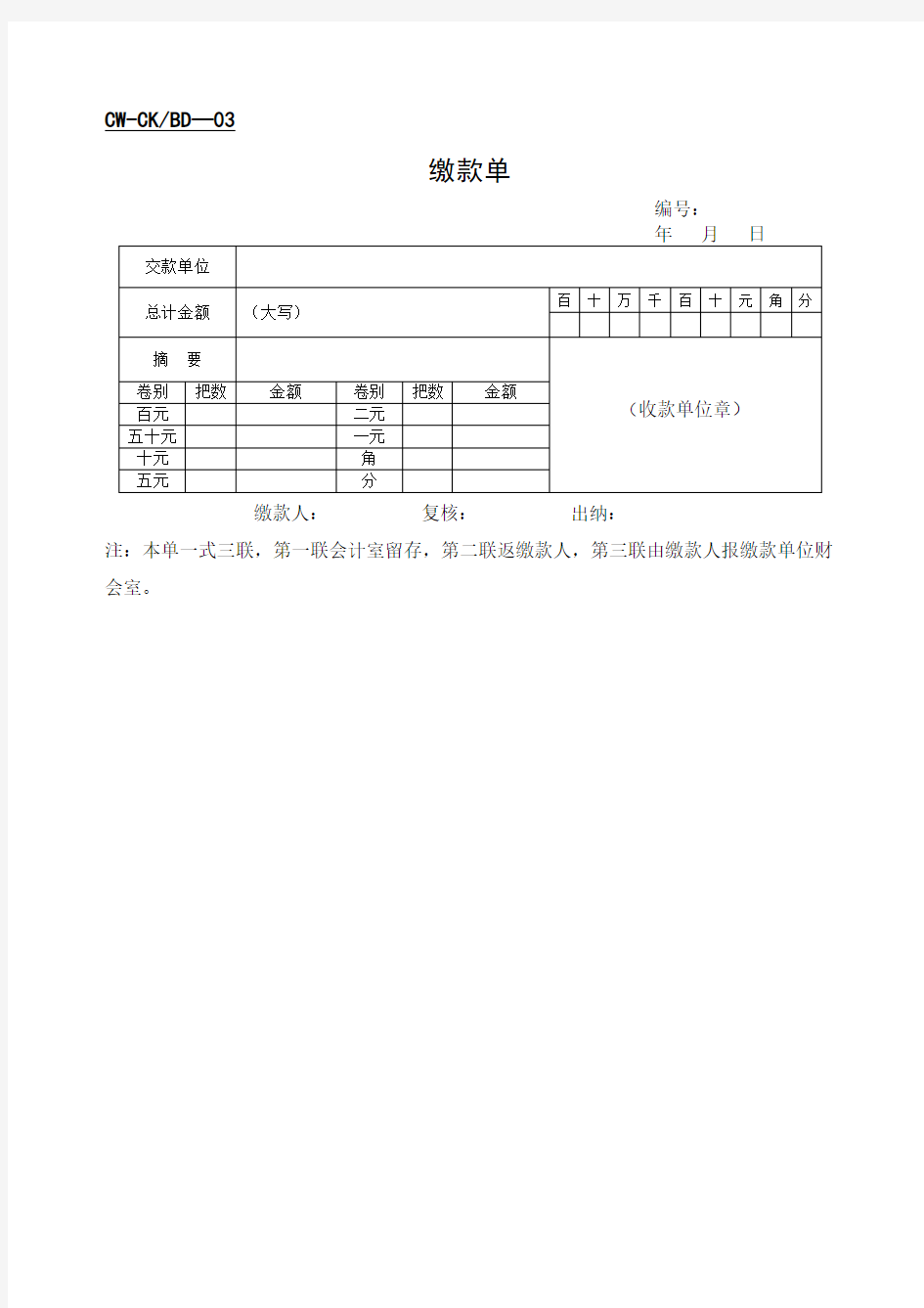 财务常用表格模板